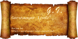 Gerstmayer Izsó névjegykártya